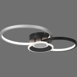 Leuchten Direkt 14548-18 PAPILON Deckenleuchte 4 Ringe schwarz aluminium
