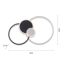 Leuchten Direkt 14548-18 PAPILON Deckenleuchte 4 Ringe schwarz aluminium