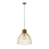 Leuchten Direkt 11489-60 Pendelleuchte Alami messing holz E27