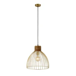 Leuchten Direkt 11489-60 Pendelleuchte Alami messing holz E27