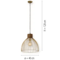 Leuchten Direkt 11489-60 Pendelleuchte Alami messing holz E27