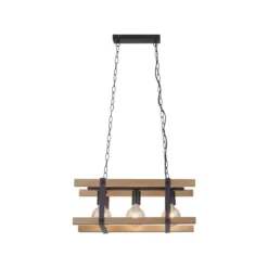 Leuchten Direkt 15683-79 Pendelleuchte Edith 3-flammig holz natur