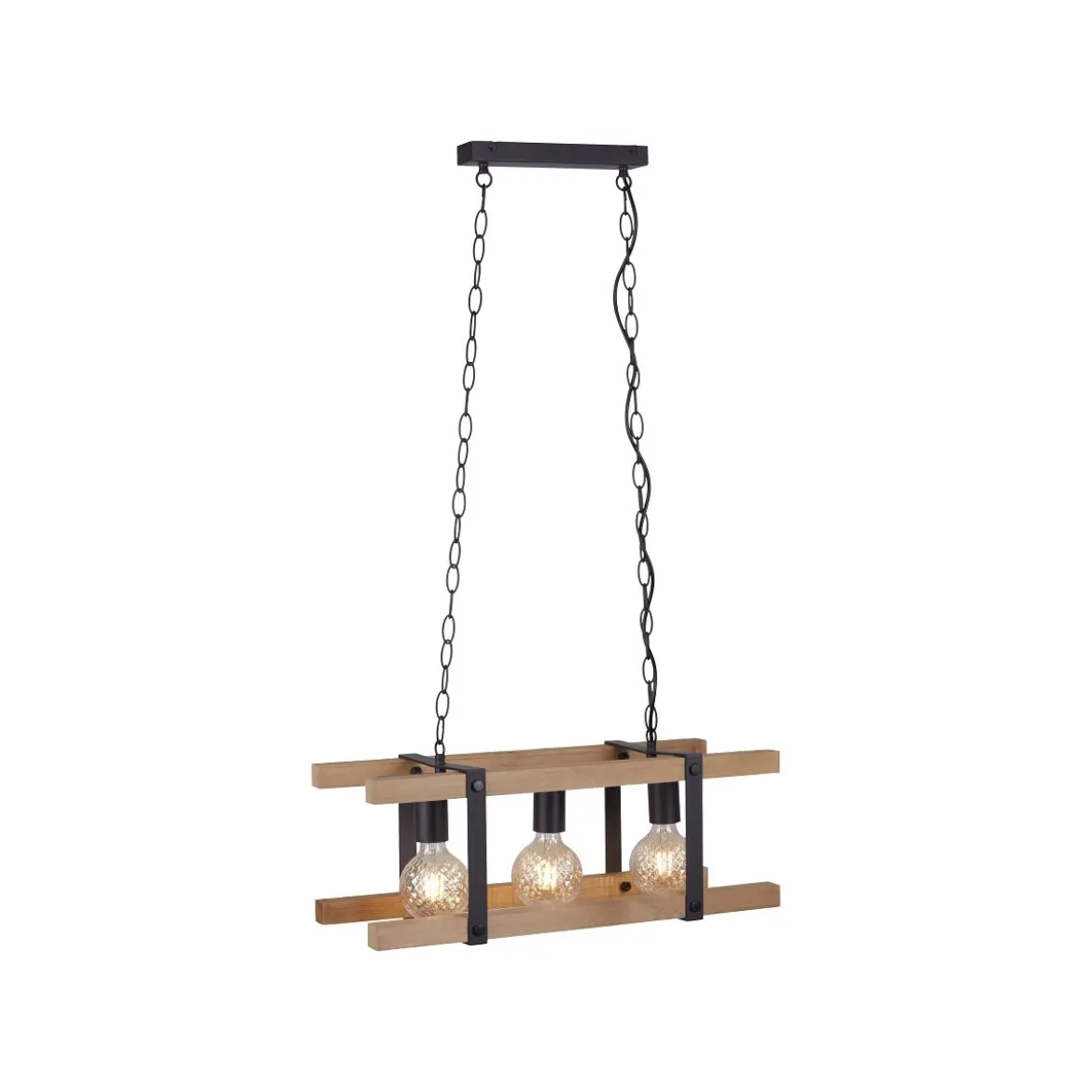 Leuchten Direkt 15683-79 Pendelleuchte Edith 3-flammig holz natur
