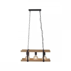 Leuchten Direkt 15683-79 Pendelleuchte Edith 3-flammig holz natur