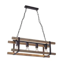 Leuchten Direkt 15684-79 Pendelleuchte Edith 4-flammig holz natur