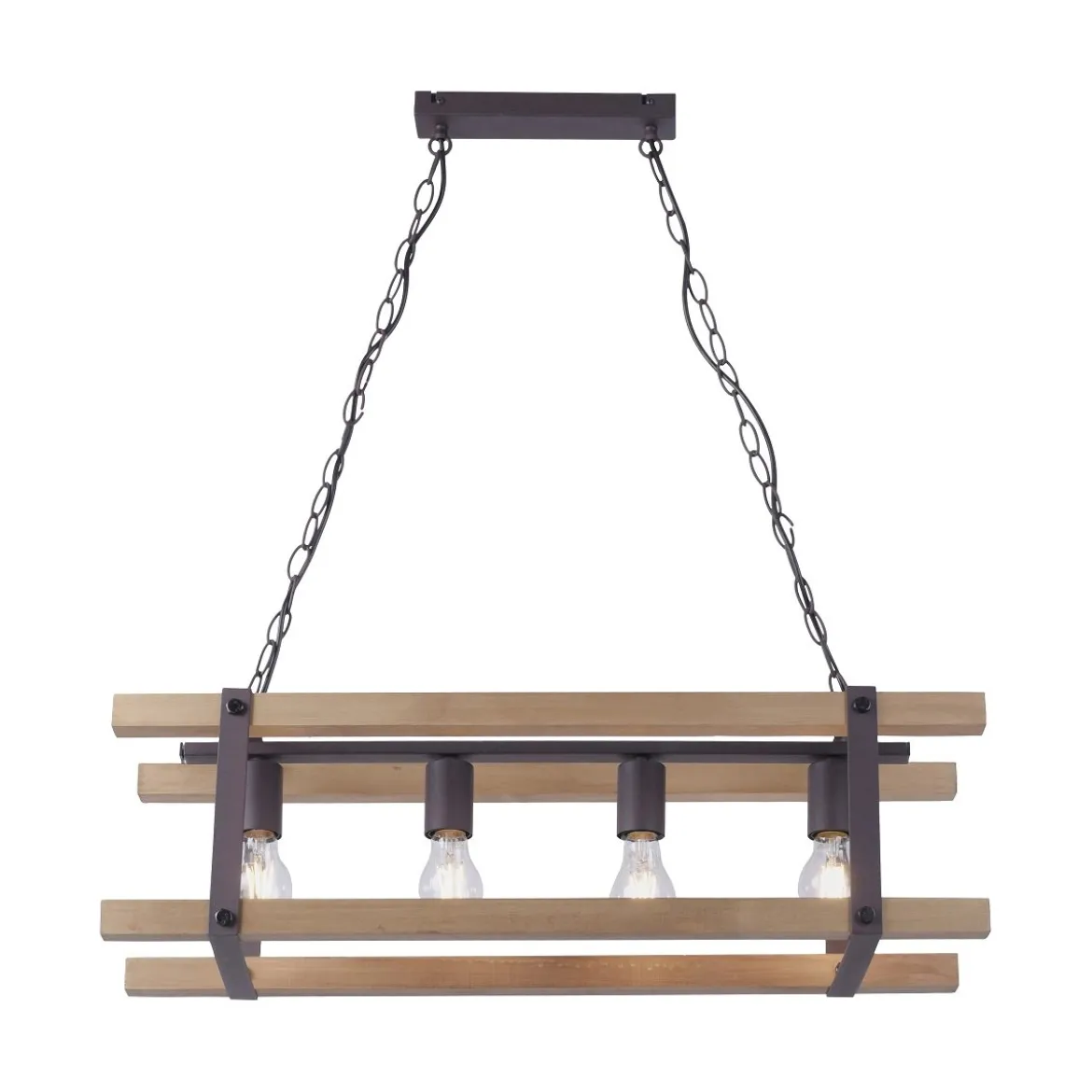 Leuchten Direkt 15684-79 Pendelleuchte Edith 4-flammig holz natur