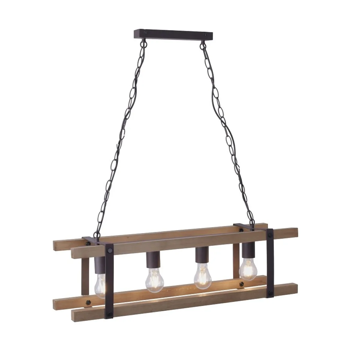 Leuchten Direkt 15684-79 Pendelleuchte Edith 4-flammig holz natur