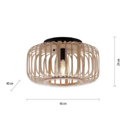 Leuchten Direkt 11412-79 RACOON Deckenleuchte 1-flammig Holz Natur 42cm