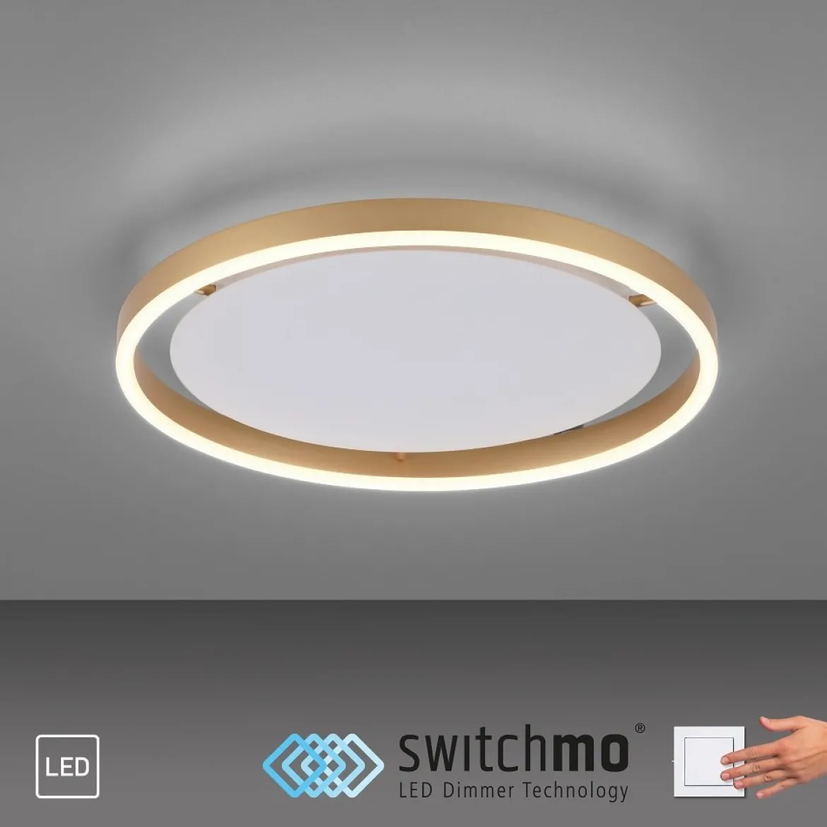 Leuchten Direkt 15391-60 RITUS LED Deckenleuchte Messing Matt rund 40cm