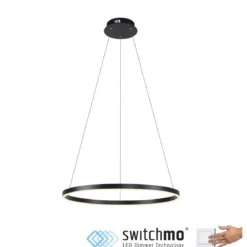 Leuchten Direkt 15394-13 RITUS LED Pendelleuchte Anthrazit rund 60cm dimmbar