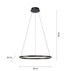 Leuchten Direkt 15394-13 RITUS LED Pendelleuchte Anthrazit rund 60cm dimmbar