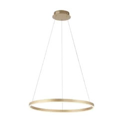Leuchten Direkt 15394-60 RITUS LED Pendelleuchte Messing Matt rund 60cm dimmbar