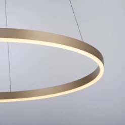Leuchten Direkt 15394-60 RITUS LED Pendelleuchte Messing Matt rund 60cm dimmbar