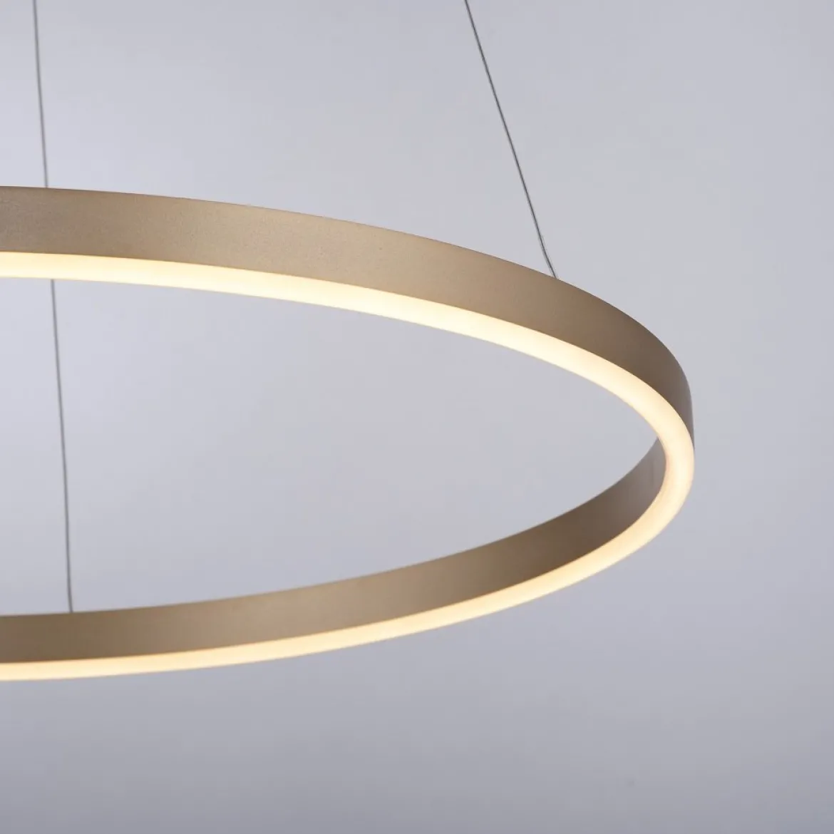 Leuchten Direkt 15394-60 RITUS LED Pendelleuchte Messing Matt rund 60cm dimmbar