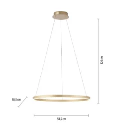 Leuchten Direkt 15394-60 RITUS LED Pendelleuchte Messing Matt rund 60cm dimmbar