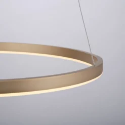 Leuchten Direkt 15394-60 RITUS LED Pendelleuchte Messing Matt rund 60cm dimmbar