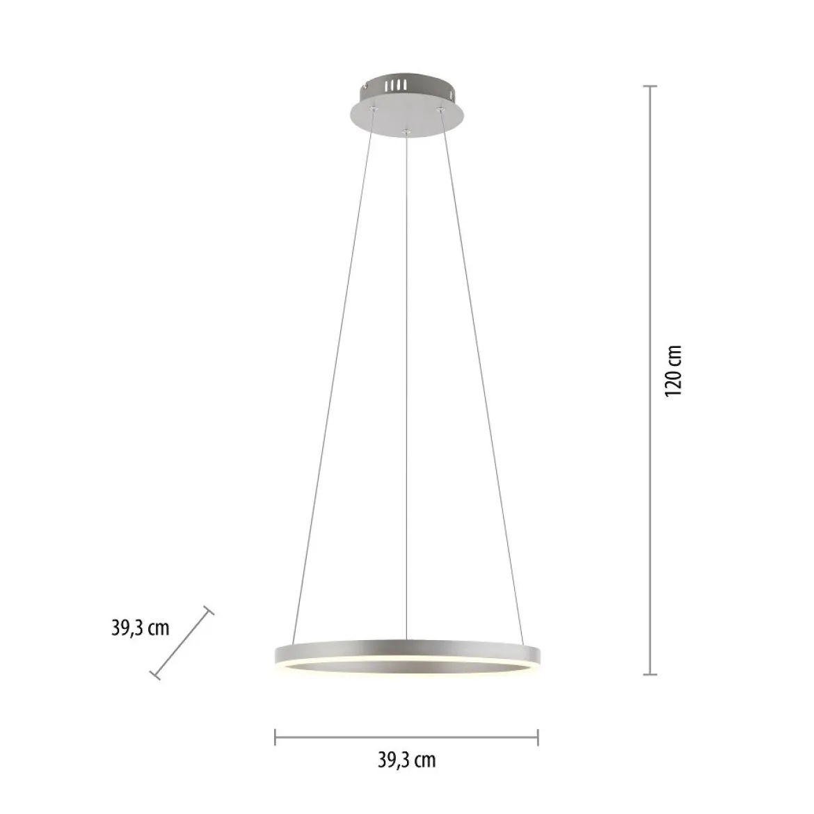 Leuchten Direkt 15393-95 RITUS LED Pendelleuchte Aluminium rund 40cm dimmbar