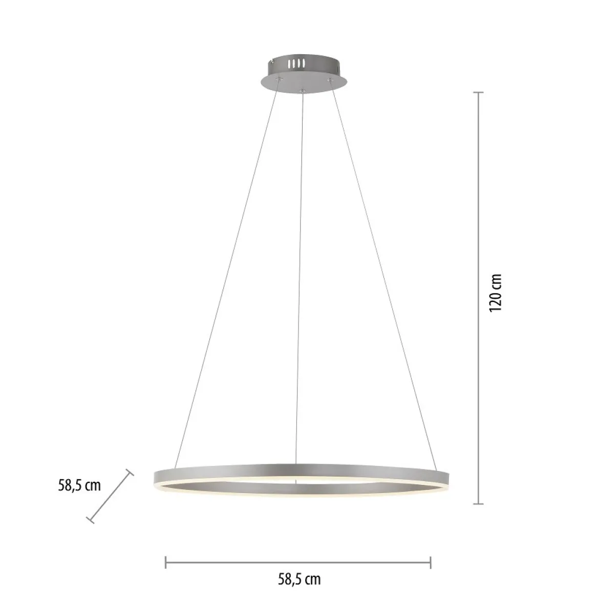 Leuchten Direkt 15394-95 RITUS LED Pendelleuchte Aluminium rund 60cm dimmbar