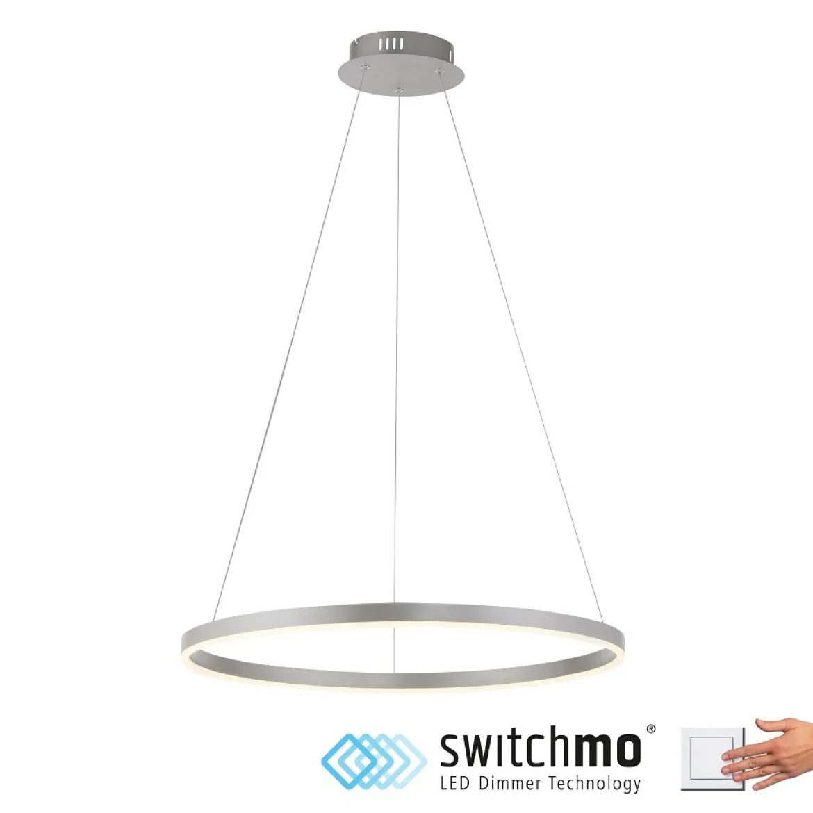 Leuchten Direkt 15394-95 RITUS LED Pendelleuchte Aluminium rund 60cm dimmbar