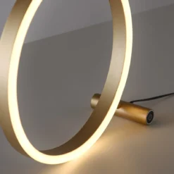 Leuchten Direkt 15390-60 RITUS LED Tischleuchte Messing Matt rund Touchdimmer