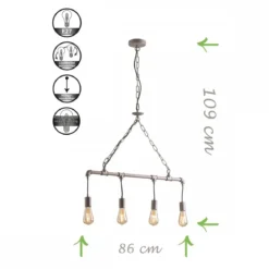 Luce Ambiente Design Amarcord S4 ZN Pendelleuchte 4-flammig zink