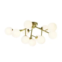 Maytoni Deckenleuchte Dallas 12-flammig gold mattweiss