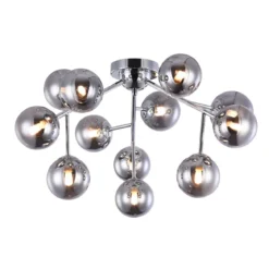 Maytoni Deckenleuchte Dallas 12-flammig rauchglas chrom