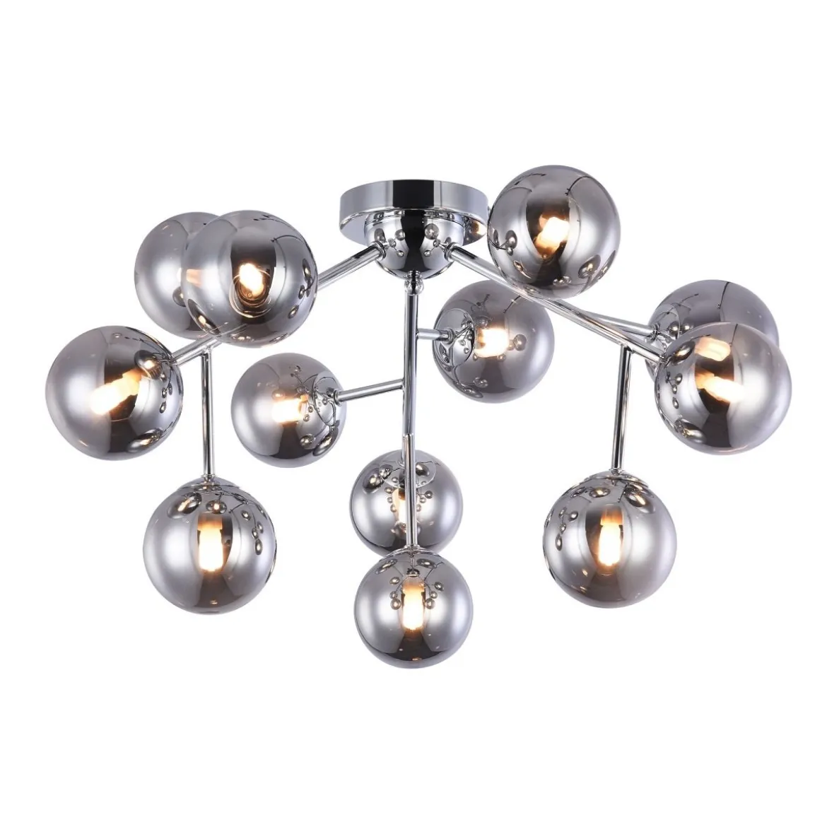 Maytoni Deckenleuchte Dallas 12-flammig rauchglas chrom