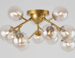 Maytoni Deckenleuchte Dallas 12-flammig goldfarben bernstein