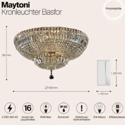 Maytoni Kronleuchter Basfor Royal Classic 16-flammig kristall