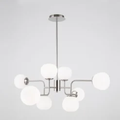 Maytoni Kronleuchter Erich 8-flammig nickel matt weiß