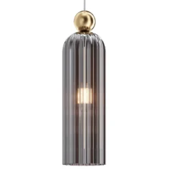 Maytoni Pendelleuchte Antic goldfarben rauchglas grau E14