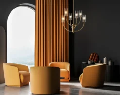 Maytoni Pendelleuchte Arco Classic 6-flammig messingfarben