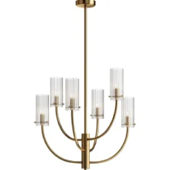 Maytoni Pendelleuchte Arco Classic 6-flammig messingfarben