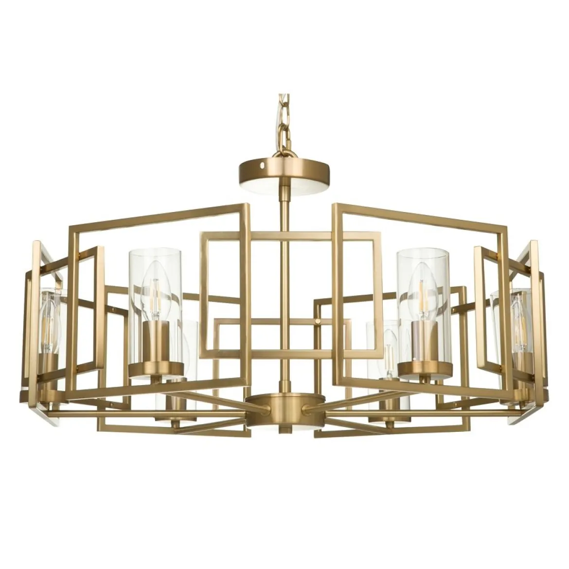 Maytoni Pendelleuchte Bowi House 6-flammig goldfarben