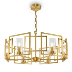 Maytoni Pendelleuchte Bowi House 6-flammig goldfarben