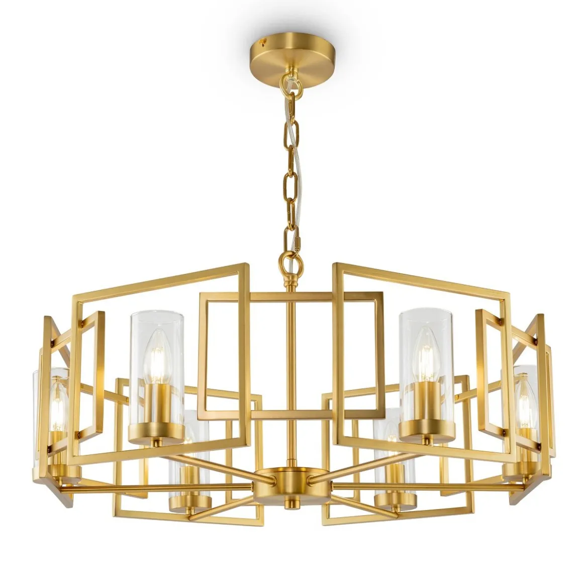 Maytoni Pendelleuchte Bowi House 6-flammig goldfarben
