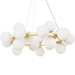 Maytoni Pendelleuchte Dallas 25-flammig gold mattweiss rund
