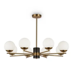 Maytoni Pendelleuchte Marble 8-flammig messing opal