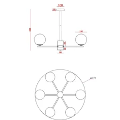 Maytoni Pendelleuchte Marble 6-flammig 6-flammig