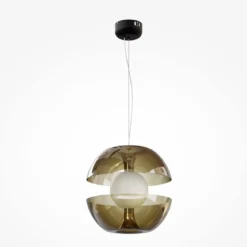 Maytoni Pendelleuchte Rebel schwarz 3000K Glas gold bersteinfarben