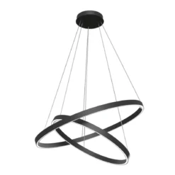Maytoni Pendelleuchte Rim schwarz 2 Ringe