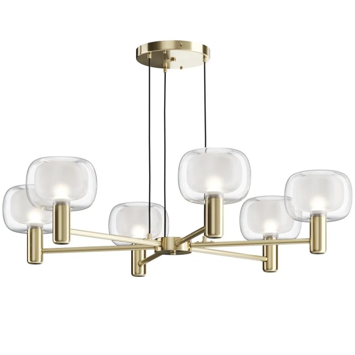 Maytoni Pendelleuchte Vision 6-flammig gold mit Glas