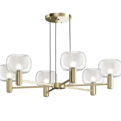 Maytoni Pendelleuchte Vision 6-flammig gold mit Glas