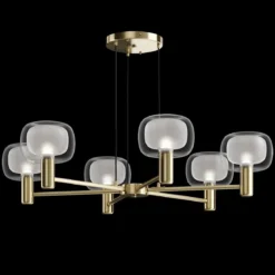 Maytoni Pendelleuchte Vision 6-flammig gold mit Glas