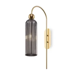 Maytoni Wandleuchte Antic goldfarben rauchglas grau E14