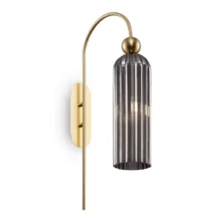 Maytoni Wandleuchte Antic goldfarben rauchglas grau E14