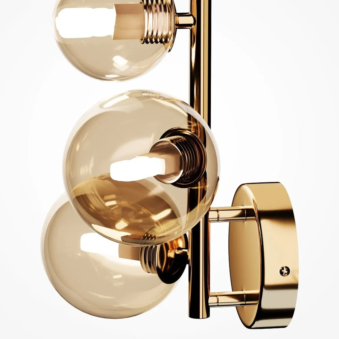 Maytoni Wandleuchte Dallas 3-flammig gold cognac
