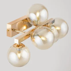 Maytoni Wandleuchte Dallas 5-flammig goldfarben bernstein