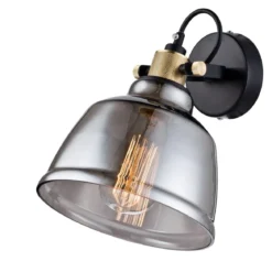 Maytoni Wandleuchte Irving schwarz rauchglas